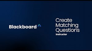 Create Matching Questions in Blackboard