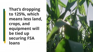 With the new changes to our farm loan program, collateral requirements for direct loans are reduced from requiring available security equal to 150% of the loan amount down to 125%. This will allow borrowers the ability to access capital from other lenders to accelerate the growth of their farm or ranch. FSA is also removing the requirement that applicants pledge their primary residence as additional collateral for a new loan. Additionally, after establishing a history of on-time payments, FSA wi