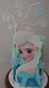 5.7K views · 73 reactions | Frozen. Elsa for Chanelle. Elsa, hand painted on fondant sheet and then stuck on gum paste. Face done with petal dust. I was so pleased with her eyes. Took me ages. Loved her so much didn't want to give her away  | Cake Bytes | Facebook