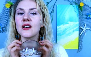 【Gentle Whispering ASMR】Maria玛利亚的海洋主题 海绵 海螺 海浪的声音