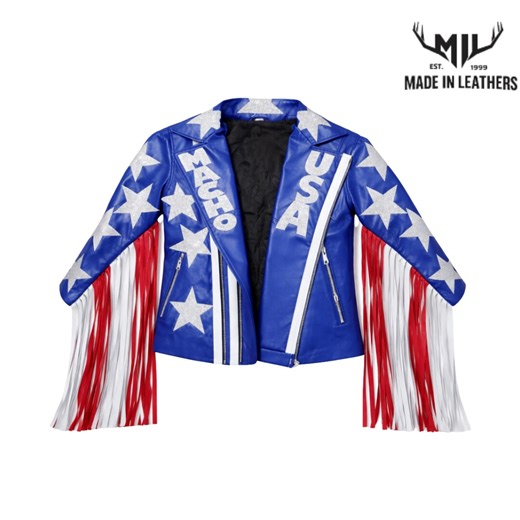 Handmade American Flag Leather Fringe Biker Jacket - Etsy
