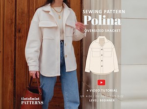 Polina Oversized Shacket Digital Pattern // UK 4-24, US 0-20 // PDF Sewing Patterns - Etsy