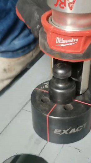 Milwaukee Tool on Instagram: "Punches Up to 4" Holes in 14 Gauge Mild and Stainless Steel. M18™ FORCE LOGIC™ 6T Knockout Tool. Video Credit: @completelycordless Link in Bio."