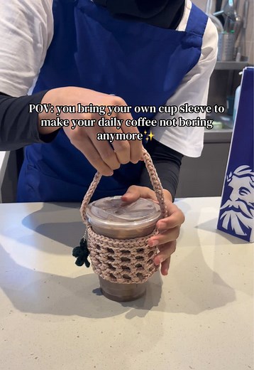 Crochet Cup Sleeve: Reusable Aesthetic Cup Holder for Coffee Lovers
