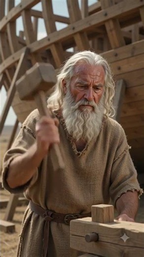 Noah Builds the Ark Before the Flood 🌧️🚢✝️ #jesus