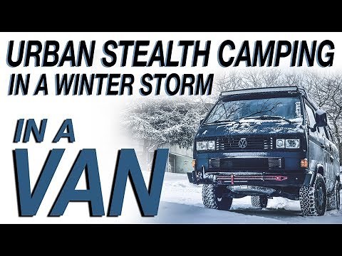 Urban Stealth Camping In a Winter Storm - Living The Van Life