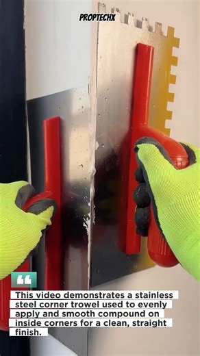 Perfect Inside Corners Fast | Stainless Steel Corner Trowel #Drywall #Tools