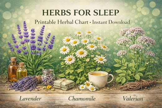 Herbs for Sleep Printable Chart | Lavender, Chamomile, Valerian (digital Download) - Etsy