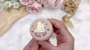 Winnie Baby Nursery Stuff-Baby Tooth Box-Tooth Keepsake Box-Tooth Fairy Box for Girls and Boys Wooden Cute Tooth Box-Lost Teeth Storage for Kids, Dropped Tooth Keepsake Storage Box,pig
