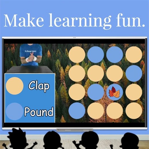 Fall themed freeze dance brain break with desk drumming