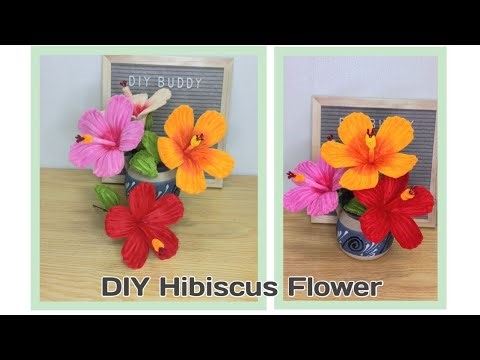 DIY Hibiscus Flower Using Fuzzy Wire | Gumamela Flower
