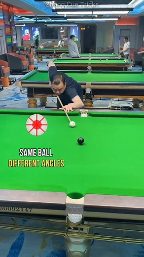 Same ball different angles (Cue ball control skills) #reels #billiards #snooker #pool #trickshot #billiardschallenge #8ball #9ball #8ballpool #billiardsclub #billiardspool | Zhang Cue Tricks