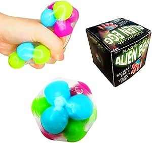 Squishy Flashing Alien Egg Glow in The Dark Stress Ball - Anti Stress Sensory Ball and Concentration