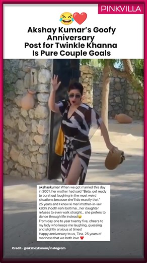 25 years, countless laughs, and unlimited madness 🥂 Akshay Kumar celebrated his silver anniversary with Twinkle Khanna by sharing a goofy video of his wifey—along with a caption that’s equal parts funny and heartfelt 💛 From his mother-in-law’s spot-on warning to calling Twinkle the woman who keeps him laughing, guessing, and “slightly anxious,” this anniversary note is classic Akshay-style romance 😌✨ Proof that love doesn’t have to be perfect—just full of laughter. #AkshayKumar #TwinkleKhanna