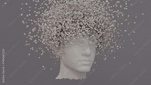 3D Conceptual Animation Artificial Intelligence Human Head Explosion