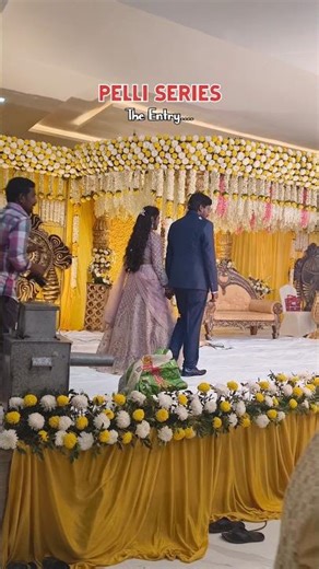 Grand Entry of Bride & Groom 💖 | Episode 7 | Telugu Wedding Series#ytshorts #bride #groom #entry