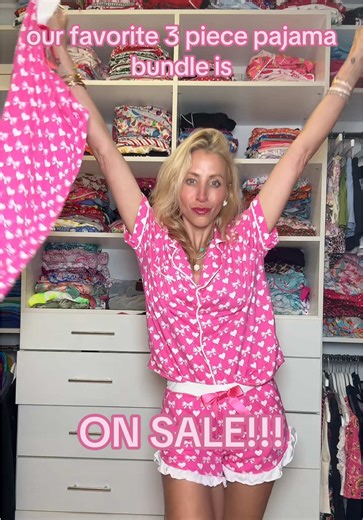 I just love how cute and girly these pajamas are! 💖 It’s includes our favorite short sleeve top, ruffle trim shorts with pockets, and signature joggers with pockets! ✨ it’s basically EVERYTHING you need to be cute & comfy ✨✨✨ #trending #pajamas #ootn #tiktokshopjumpstartsale #comfy