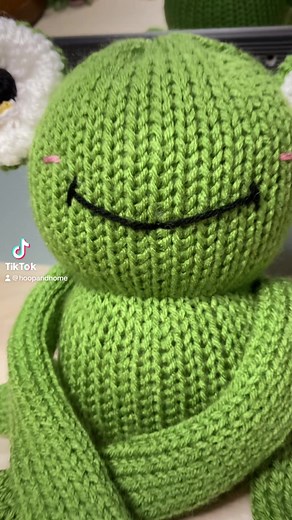 49K views · 779 reactions | Got to test this cute new pattern coming soon by Threemagicsheepco Circular Knitting Machine Designs I love him!  little frog curtain tie-back #threemagicsheepco #knittingmachine #frogs #amigurumi #stuffedanimals | Hoop and Home | Facebook