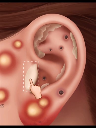 41K views · 213 reactions | ASMR Satisfying  Piercing Pus Removal Animation, Ear Acne Blackhead Extrusion, Sebaceous Cyst | #facebookreels #asmrvideo #videos #asmrsatisfying #viralshorts #asmrcommunity #asmrcleaning #FacebookReelsContent #asmreating #viralreels2025 #facebookreel | ASMR | Facebook