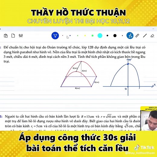 Toán thực tế ứng dụng tích phân tính thể tích 2026