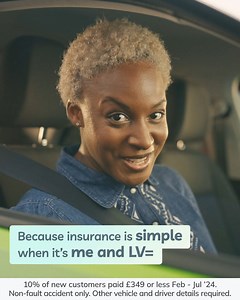 Insurance is simple when it's me and LV=. Get your quote today and see how much you can save 🚙💚 | LV=