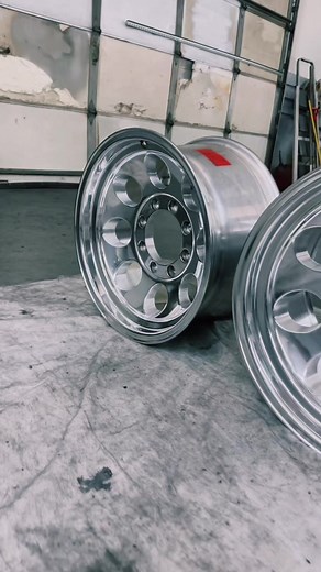 Pro Comp wheels polished up nice!#aluminumpolishing #procomp #fyp #foryoupage #foryou #trucks #hardwork