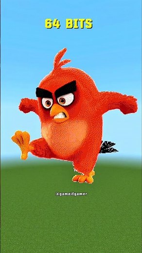 Pixel art of Angry Bird 💝 #minecraft