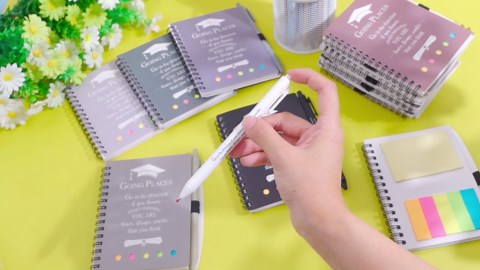 20 Sets Graduation Gifts Bulk Class of 2026 Inspirational Spiral Journal Kraft Notebooks with Sticky Note Motivational Ballpoint Pen Graduate Gifts for Student Teacher College Graduate
