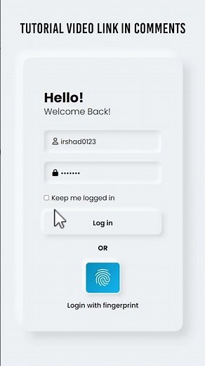 Login Page Design with Fingerprint Authentication using Html & CSS #shorts