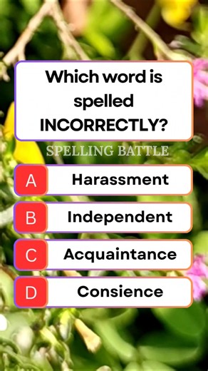 Find the Incorrect Spelling 👀✍️ Can you spot the mistake? #quiz #english #spelling #learn
