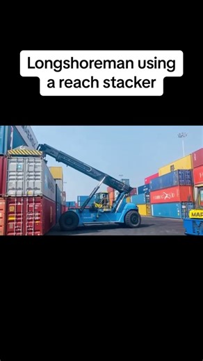 This is a reach stacker. Also, we have some just like this that are called tophandler’s’s. This is a Longshore work, and these things can pick up cans wing 40 tons and more. #cranedaddy #ai #autonomy #ILWU #union #longshoreman #ILA #megamachineschannel