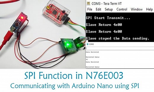 SPI Communication with Nuvoton N76E003 MCU to Communicate with Arduino