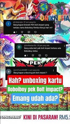 Unboxing the Boboiboy Bolt Impact card pack? It's better to just use the existing ones, guys. #sh...
