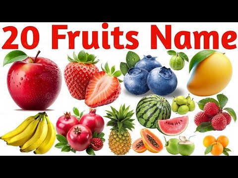 Learn 20 Fruits Names in English for Kids! This fun and colorful educational video helps children