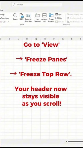 How to Freeze the Header Row in Excel | Keep Headers Visible While Scrolling