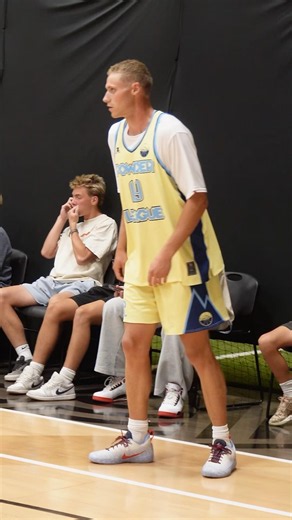 BYU basketball guard Collin Chandler at the Pro-AM Powder League 🏀