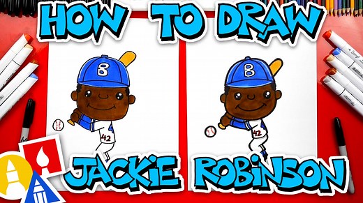 How To Draw Jackie Robinson - Art For Kids Hub — Free Drawing Lessons for Kids -
