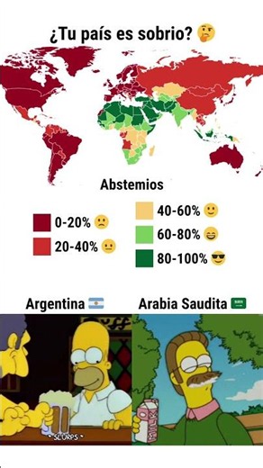 Mapa mundial de la sobriedad 🌍 #Geografía #PaísSobrio #Estadísticas #Mapa