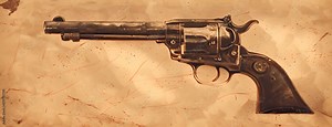 Vintage revolver weapon hand drawn sketch. vector simple illustration 4K Video