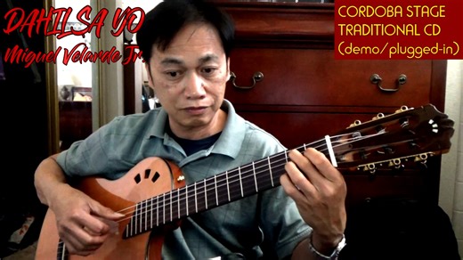 DAHIL SA 'YO 🇵🇭 Miguel Velarde Jr. performer: RAFFY LATA arranger: Jose Valdez Lyrics in the comment section. I tried plugging my new Cordoba Stage Traditional CD guitar directly into my recorder to test the pickup. I don't really do this type of recording as I prefer the natural acoustic sound being captured by a microphone, but I'm just curious to see how it sounds. I don't know how to apply EQ or any sound sculpting technique to tame the overpowering and over-sustained bass. I just added a 