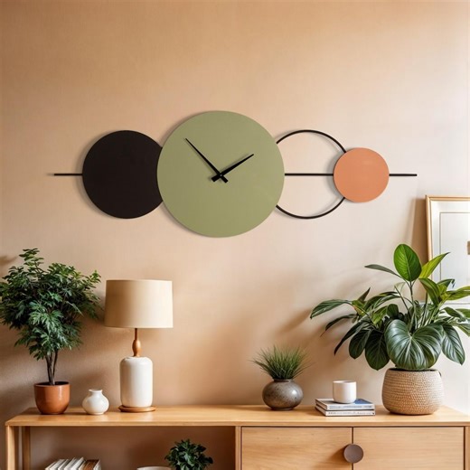 Large Geometric Metal Wall Clock (hangable Horizontally or Vertically), Unique Wall Clock, Clocks for Wall, Modern Home Decor Living Room - Etsy