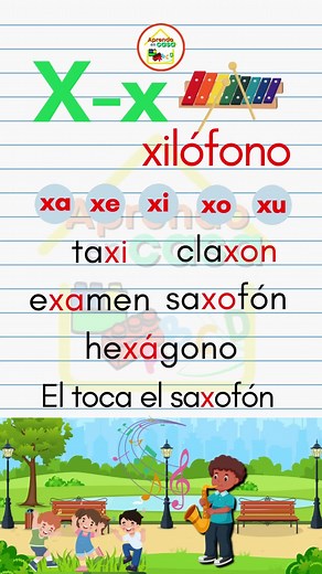 Palabras con la letra X para niños en Español