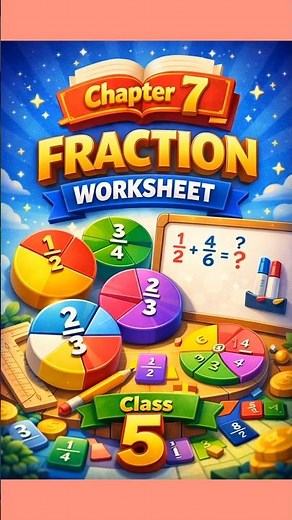 Class 5 Maths Fraction worksheet #class5 #fraction #mathematics #solution