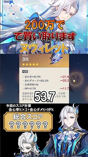 [Genshin Impact/Relic Appreciation] Introducing Nuvillet, available for purchase for 2 million! #...