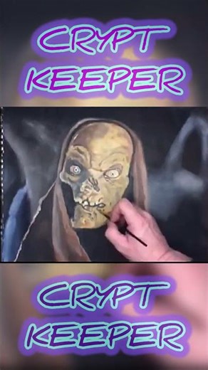 The Transformation of the Crypt Keeper #ArtProcess #SpeedPainting #HorrorPortrait #TimeLapse