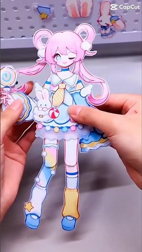 How to make paper doll puppet anime #anime #hanging #paperdoll #diypaperdoll
