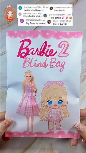 DIY Barbie 2 Blind Bag 🩷 #blindbag #opening #squishy #paper #craft #asmr #unboxing #ideas #surprise