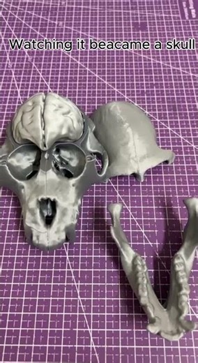 I Printed a Monkey Skull in 6 Parts 🧠 (Satisfying 3D Print) #3dprinting #3dprinted #3dprinterupgrade