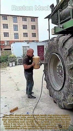 How To Reseat a Massive Tractor Tire Bead the Easy Way: Insane Skills Manually Repairing