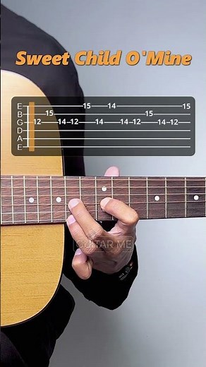 Guns N' Roses Sweet Child O'Mine Guitar Tutorial #guitartutorial #music #shorts #fyp